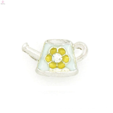 Zinc alloy cute flower charms,custom enamel floating locket charms